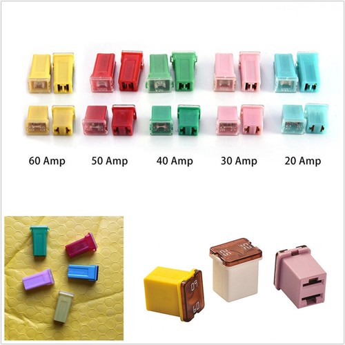 Auto Fuses Mini Square Fuse 5 Sizes Assortment Kit W/Box 20A 30A 40A 50A 60A Set - Picture 7 of 12