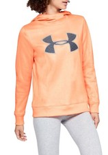 New UNDER ARMOUR Size SMALL Big Logo Fleece Hoodie Women's Hooded Sweatshirt