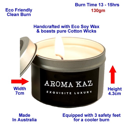 Japanese Honeysuckle Scented Tin Candles Hand Poured Vegan Friendly Eco Soy Wax - Picture 4 of 10