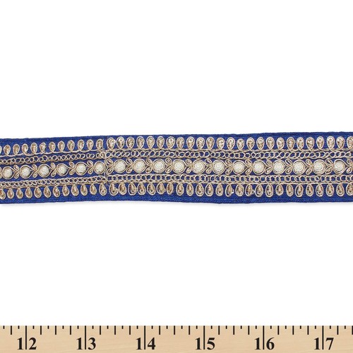 1.5 Inch Floral Petal Corded Two Tone Woven Trim By The Yard - Picture 30 of 38