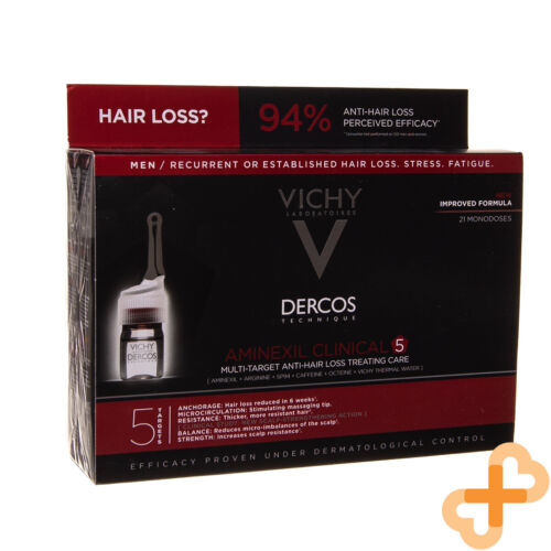 Vichy Dercos Aminexil Clinical 5 Anti Hair Loss 21x6ml Men Treatment St...