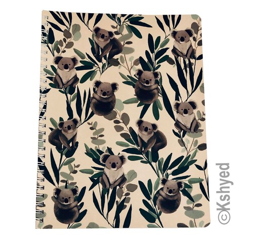 Molly & Rex Spiral Notebook, Koala Pattern (3 Pack), College Ruled with Folder - Picture 2 of 8