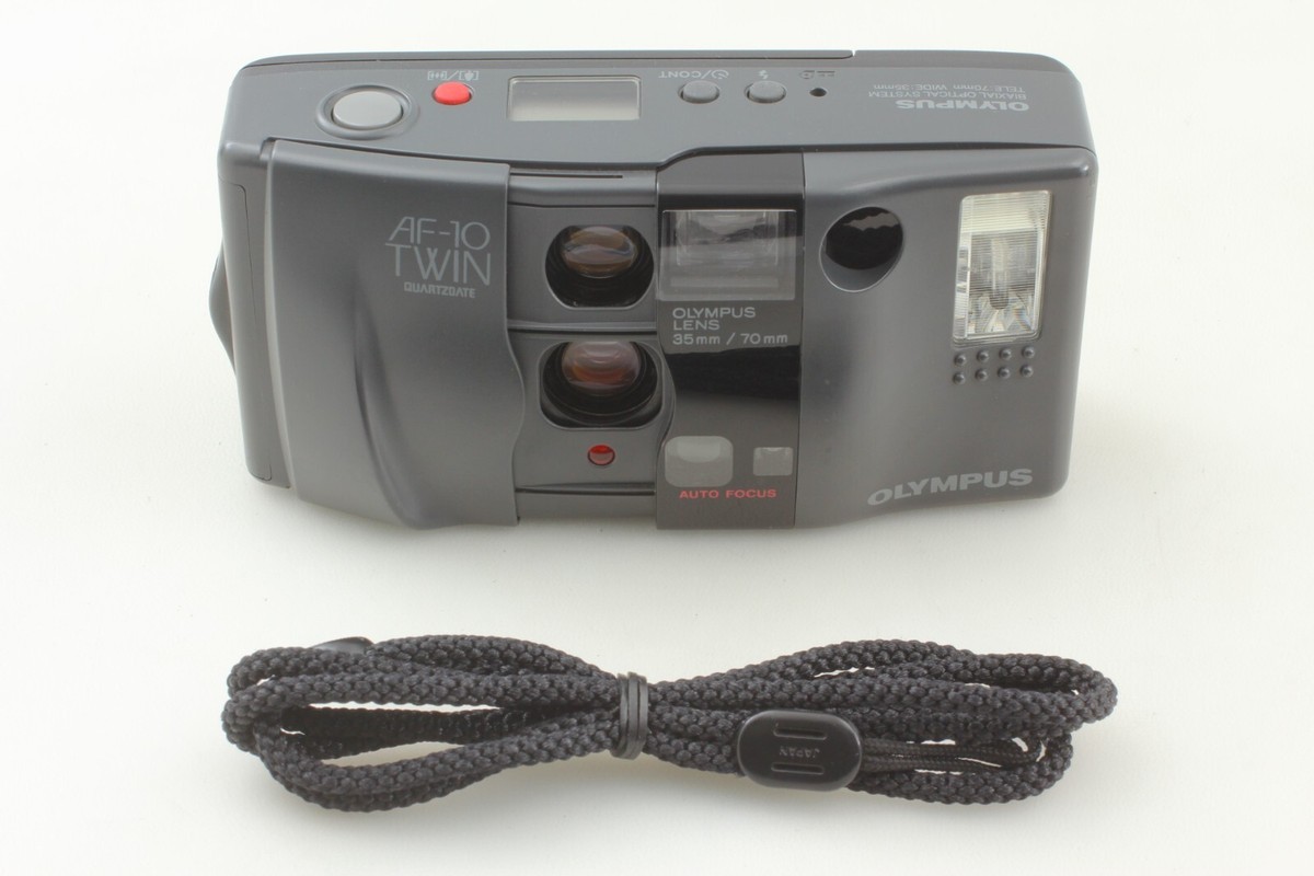N MINT w/Strap] Olympus AF-10 Twin QD Point & Shot 35mm Film