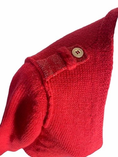 Des Petits Hauts Strickjacke aus Metallic-Faden rot Größe T3 UK 12 Winter selten - Bild 2 von 5