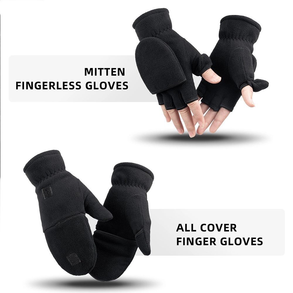 Unisex Windproof Fleece Warm Gloves Fleece Glove Mitten Fingerless