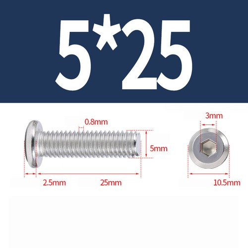 Flach Linsenkopfschrauben Edelstahl V2A Innensechskantschrauben M2 bis M12 - Picture 57 of 127