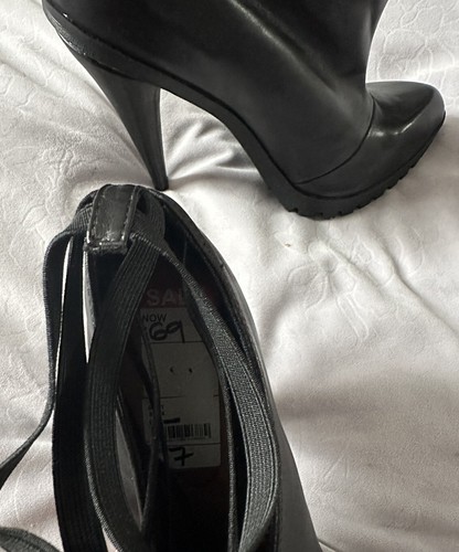 KG By Kurt Geiger Black Leather Sexy Stiletto Shoes size 7 EUR 40 US 9 Boxed £69 - Picture 5 of 6
