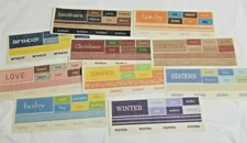 NEW Lot 10 MME Adhesive Twill Scrapbooking Kit Titles Word Labels Ribbon -F