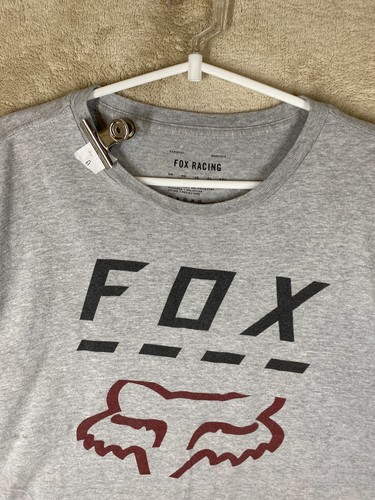 FOX RACING Casual T-Shirts Top Size XL Mens Grey Logo Short Sleeve - Picture 2 of 10