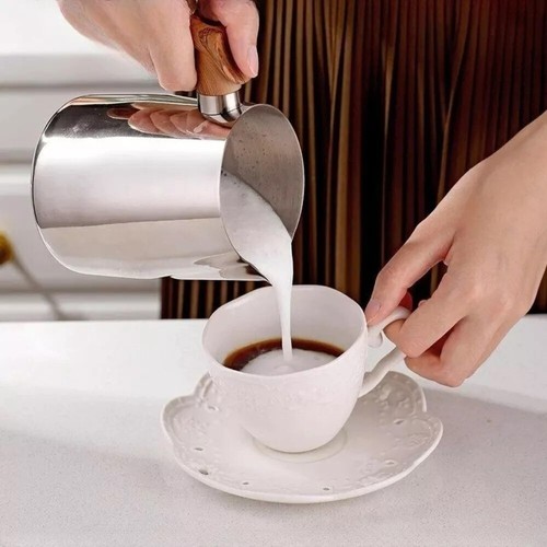 600/900ML Milk Coffee Jugs Latte Espresso Frothing Scale Pitcher Stainless Steel - Picture 9 of 15