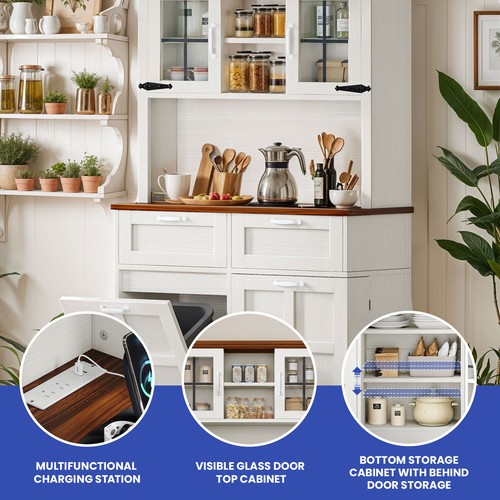 Tilt-Out Trash Can Kitchen Cabinet Adjustable Shelves Drawers w/ Power Hub - Picture 6 of 11