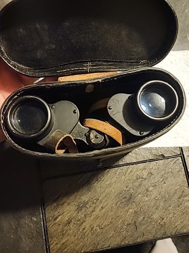 Vintage WWII E. Leitz Wetzlar 8x30 Binuxit binoculars W/Orig. Leather Trav.Bag