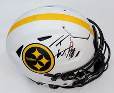 T.J. Watt Autographed Pittsburgh Steelers Lunar Speed Flex Helmet Beckett 