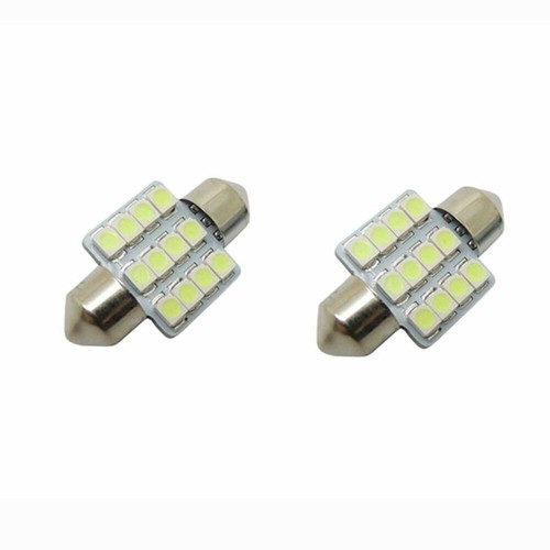 2Pcs Ice Blue 12SMD 5050 31mm Festoon LED Bulb Car Interior Door Dome Map Lights - Picture 5 of 11