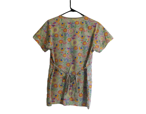CREST Women's Summer Floral Scrub Top With Back Ties Size XS - Picture 2 of 3