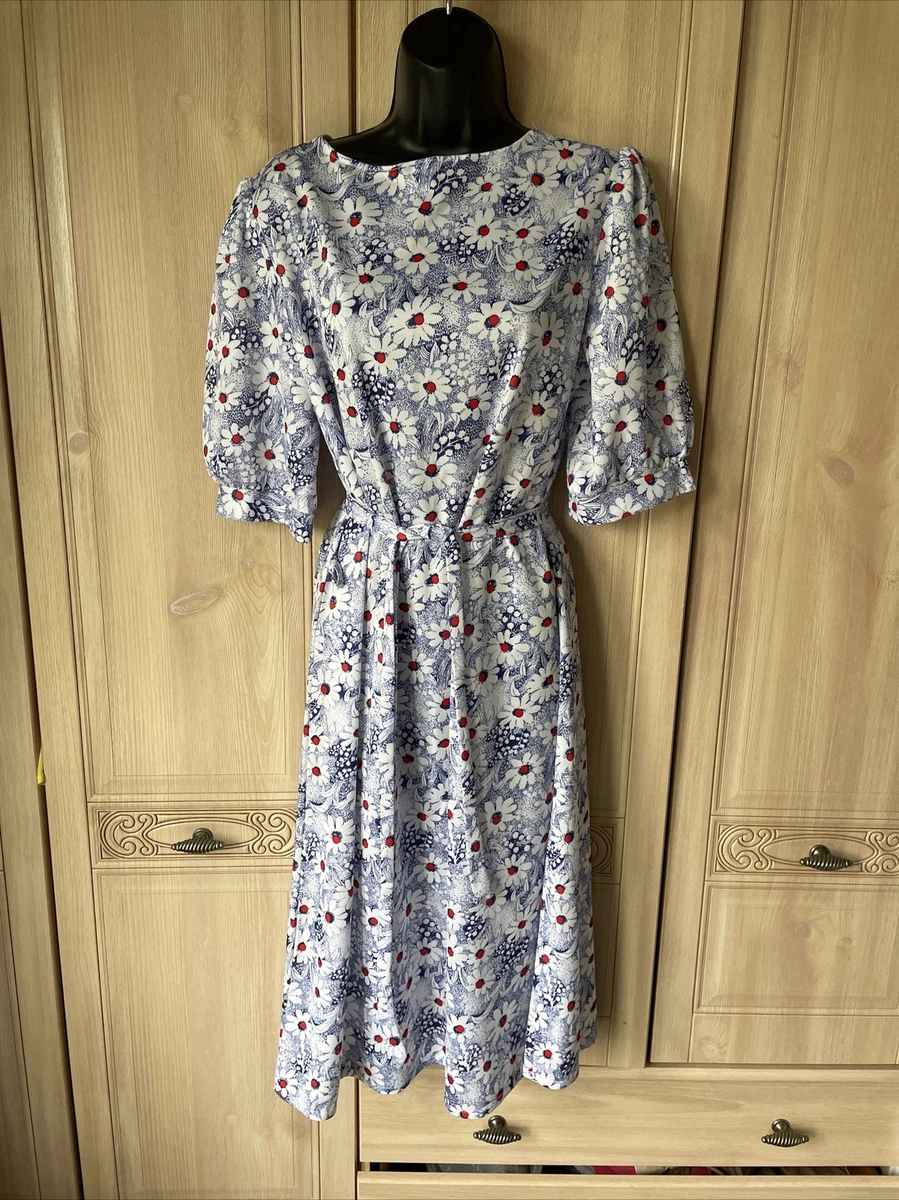 Vintage Polyester Floral Dress Size 20 eBay