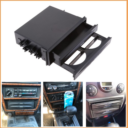 1 x Car Radio Stereo Dash Double Din Kit Drink Cup Holder Storage Box