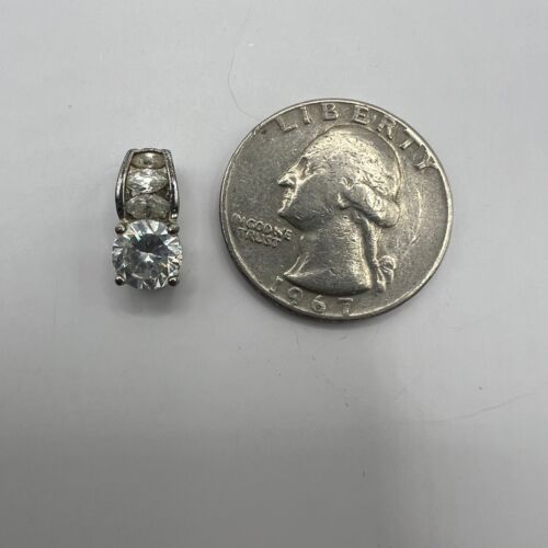 Ciondolo zirconi pietre marchesa rotonde incastonate in argento sterling 925 - Foto 2 di 8