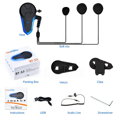 1KM 2Way Intercom Motorcycle Bluetooth 5.0 Helmet Headset Moto Interphone +FM - Picture 39 of 82