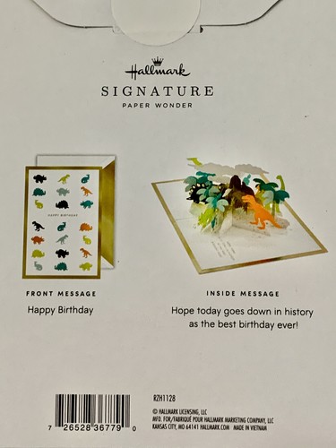 NEW!! Lot of 4 Hallmark Signature Paper Wonder Pop Up Dinosaur Birthday Cards - Picture 3 of 3