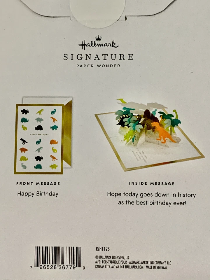 NEW!! Lot of 4 Hallmark Signature Paper Wonder Pop Up Dinosaur Birthday Cards - Image 3 of 3