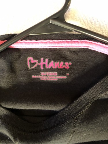 Hanes Mädchen Größe Large 10-12 schwarzes Langarm-T-Shirt Oberteil neu mit Etikett - Bild 6 von 6