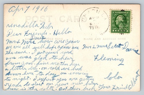 1916 RPPC öffentliche Schule Gebäude Landschaft Syrakus Nebraska NE ANTIKE Postkarte - Bild 3 von 3