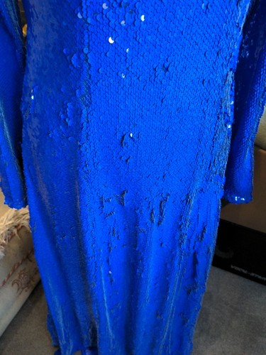 Topshop Stunning Royal Blue Sequin Long Dress size 12 - Picture 3 of 9