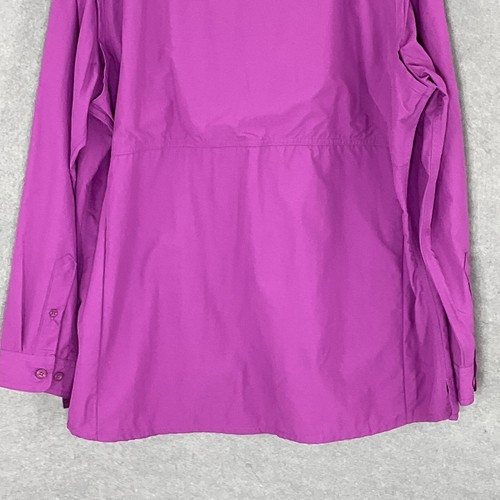 Cabela's Top Damen L Lila Langarm Knopfleiste UPF 50 Reißverschlusstasche Outdoor - Bild 9 von 15