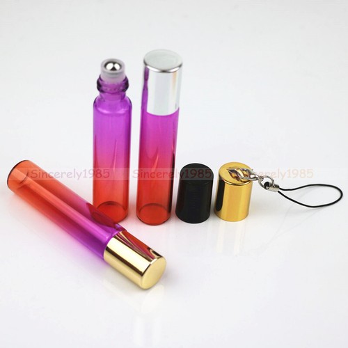 1x 100x 10 ml botellas rodantes de vidrio bola rodante para aceites de perfume esenciales viaje - Imagen 9 de 11