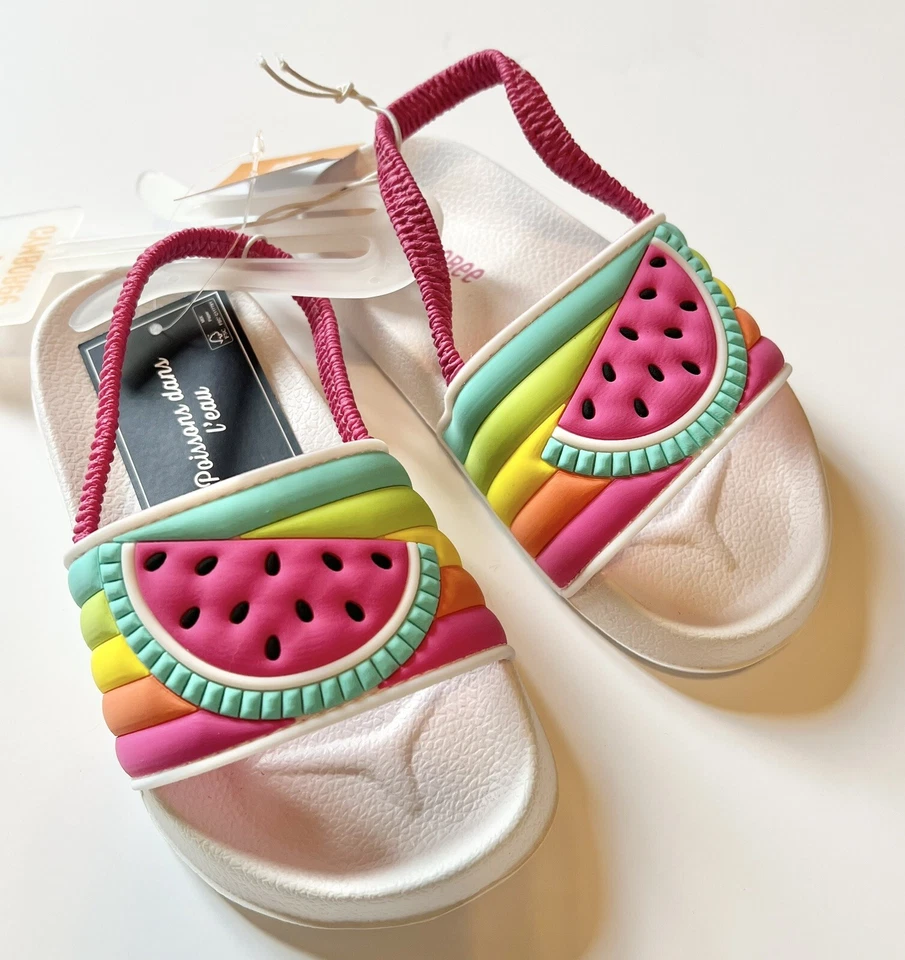 Gymboree Splish Splash Niñas Talla 10 Zapatos Sandalias Nuevo con Etiquetas Fruta Sandía Playa Piscina Foto 2 de 2