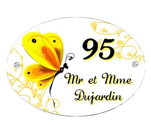 Plaque de maison Oiseaux personnalisée avec votre texte et numéro