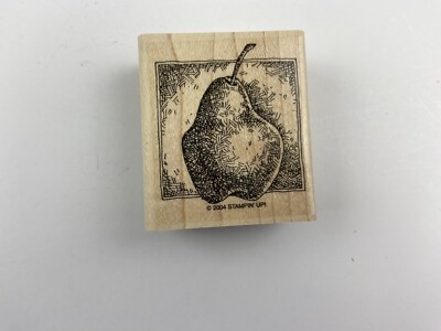 Single Pear Textured STAMPIN UP Rubber wood Stamp craft card making scrapbooking