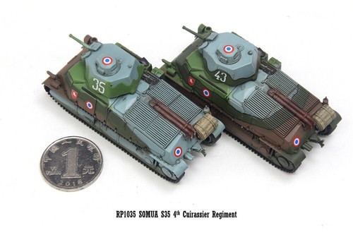 S-Model 1/72 France S35 SOMUA 2 Tanks in one set Finished Model RP1035 - Picture 5 of 5