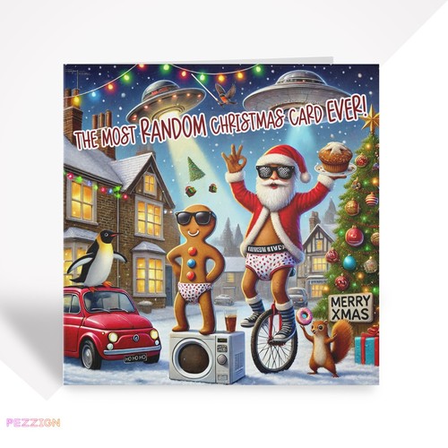 Funny Silly Christmas Card - The Most Random Xmas Card Ever for Son Dad Grandson - Picture 1 of 5