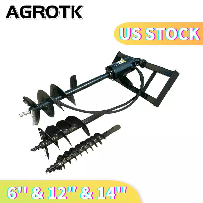 Skid steer post hole clearance auger for sale