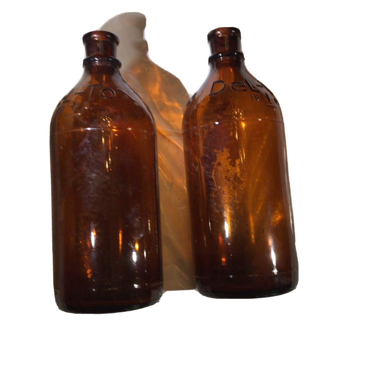 RARE VINTAGE Del-Tox 15 OZ CHEMICAL BOTTLES Lot of 2 | eBay