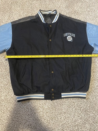 Chrysler Leather Varsity Bomber Jacket Vintage 2004 Y2K Size XXL - Picture 9 of 11