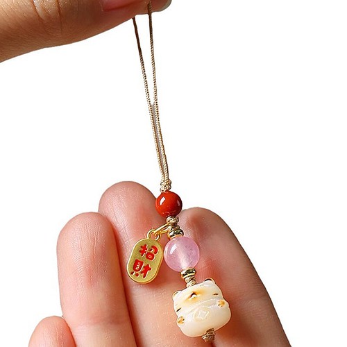 Cat Paw Phone Strap Anti-lost Pendant Girl Women Keychain Lucky Cat Lanyard - 第 4/14 張圖片
