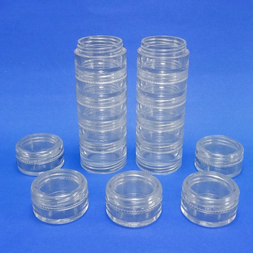 Clear Makeup Stackable Plastic Jar 5 gr Cosmetic Storage Containers Minerals New - Picture 4 of 6