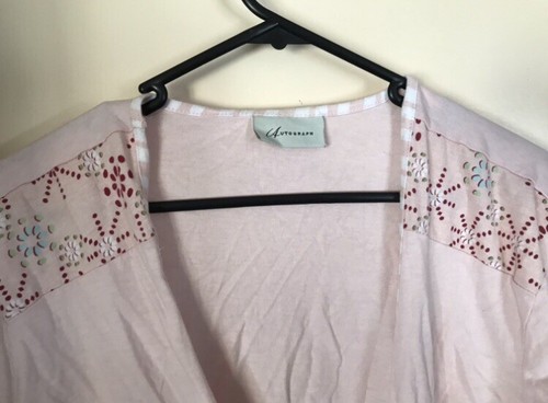 Autograph Pale Pink Wrap Top Size Small 100% Cotton - Picture 2 of 3