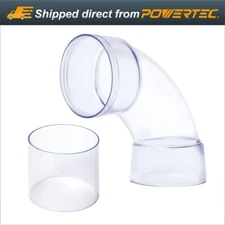 POWERTEC 70309 4 Inch ID 90 Degree Elbow for Dust Collection Pipes w/ Splice