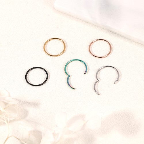 1 Pc 16g/18g/20g Stainless Steel Nose Ring Hoop Earrings Lip Piercing Jewelry - Picture 8 of 8