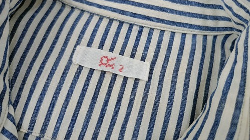 45RPM forty five studio by R 2 linen blue indigo striped ladies slimfit shirt - Picture 12 of 19