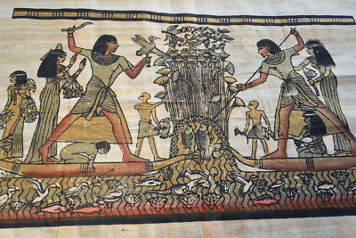 エジプトアート、パピルス Vintage Egyptian Papirus, Egypt Art, Papyrus Art, PAPYRUS 2 Pieces
