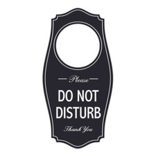 Please DO NOT DISTURB Door Hanger - Black, 4" x 8"
