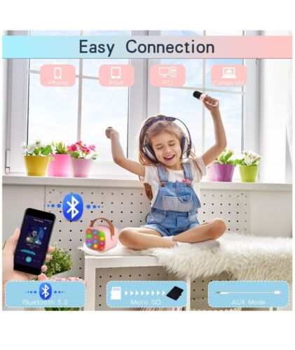 Karaoke Machine For Kids Bluetooth Speaker Karaoke With 2 Wireless Microphones - 第 6/19 張圖片
