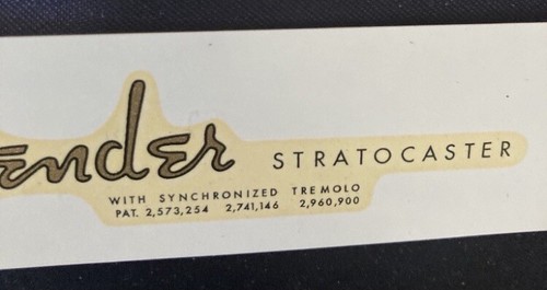 STRATOCASTER FENDER 1963 1962 1961 1964 Perfect logo WATERSLIDE RAISED Decal - Picture 4 of 11