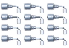 12ea, 8G-8FJX90S MegaCrimp Coupling Female JIC 37  Flare Swivel - 90 Bent Tube