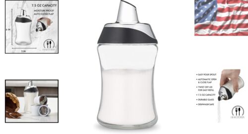 Multi-Functional 7.5oz Sugar Dispenser - Ideal for Coffee Bars and Baking Needs - Picture 2 of 11